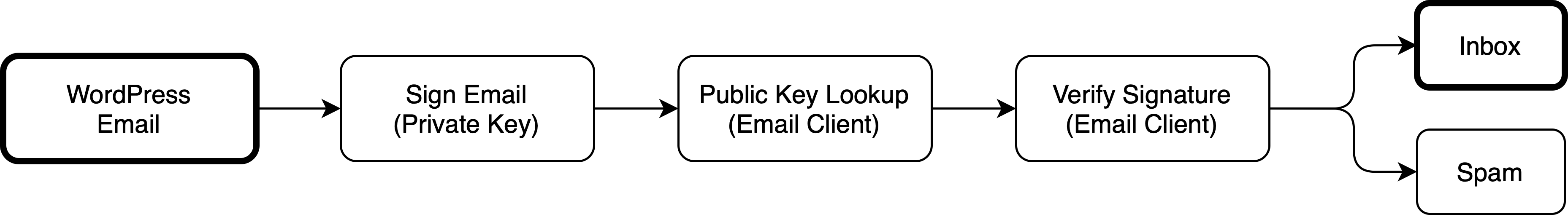 DKIM signing workflow with WordPress