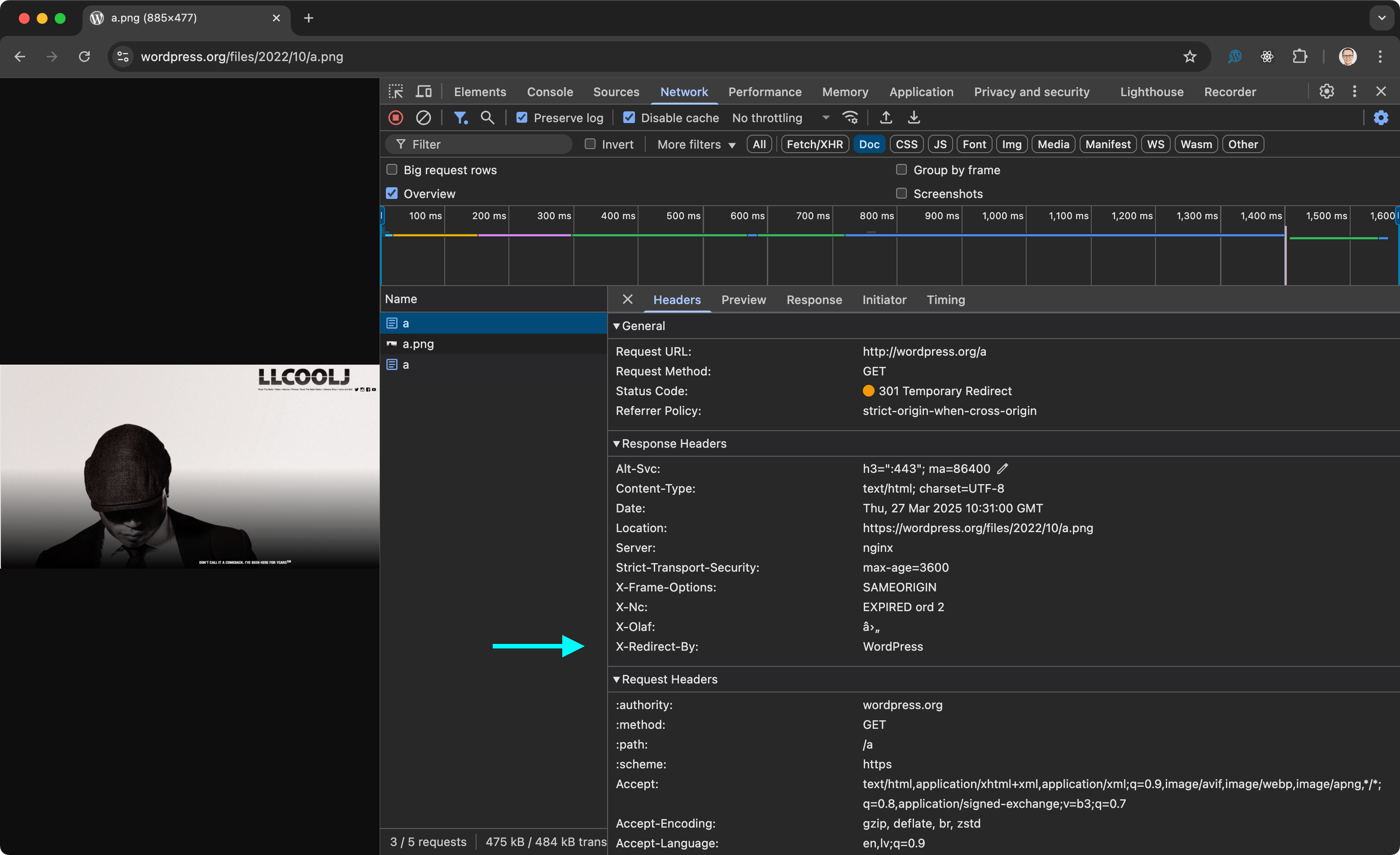 X-Redirect-By HTTP response header in WordPress